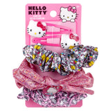 Hello Kitty Scrunchie Set With 2 Hair Clips