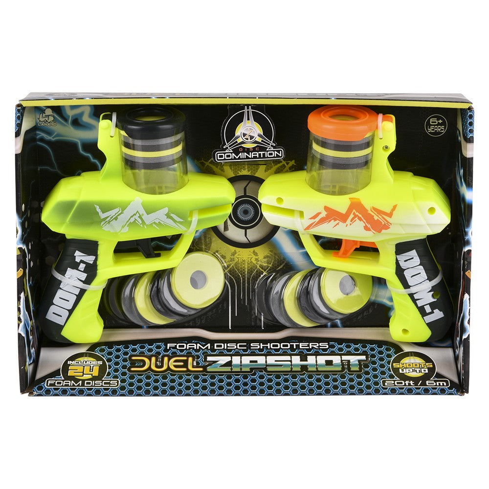 Foam Disc Shooter Duel Zip Shot (2 Shooters, 24 Discs)