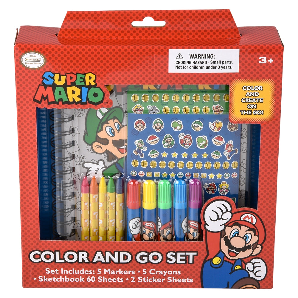 Super Mario Art Set Color And Go