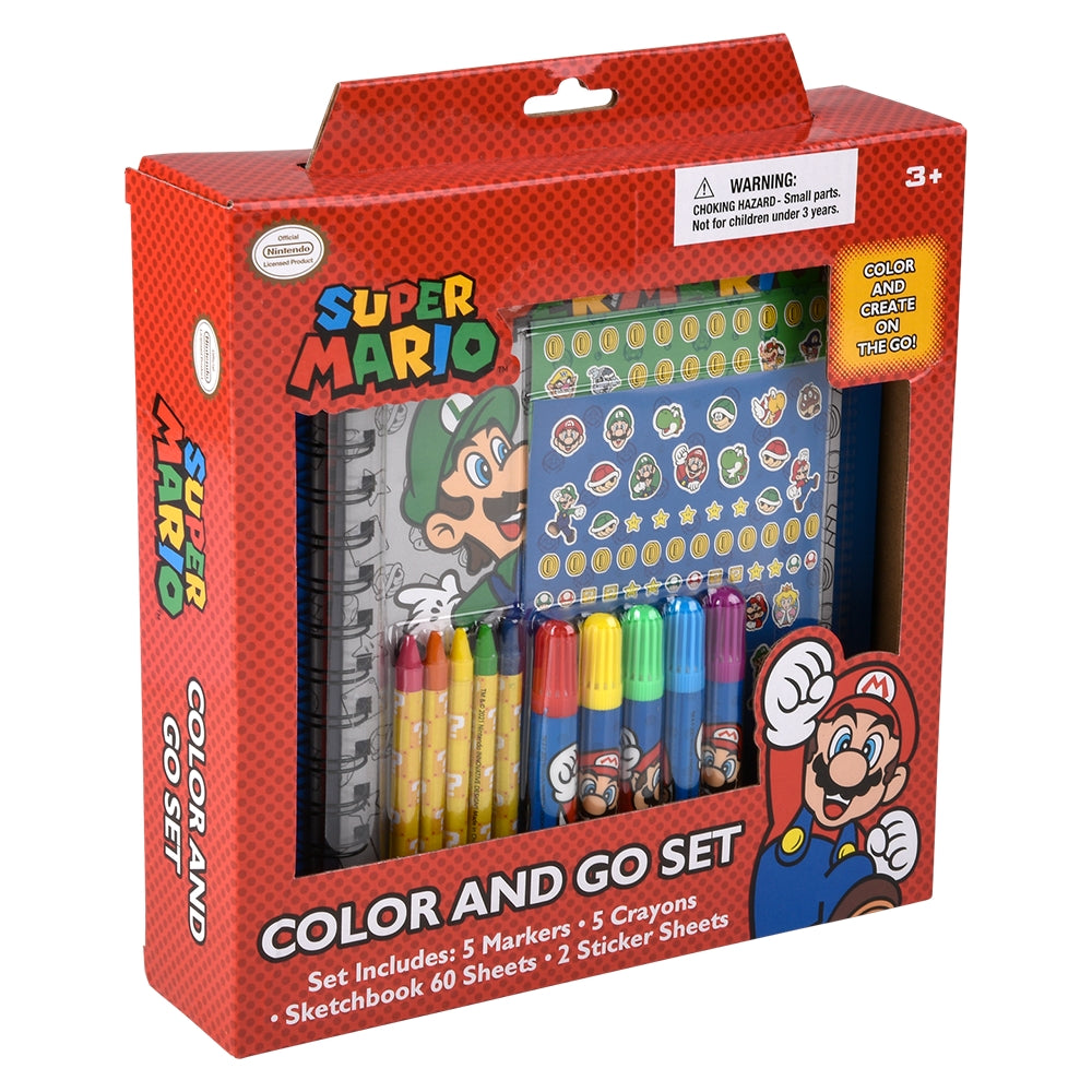 Super Mario Art Set Color And Go