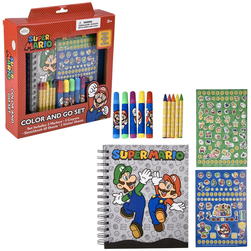 Super Mario Art Set Color And Go