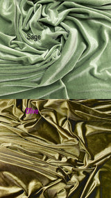 Olive Stretch Velvet Fabric - Olive, 58"-60" Width (1 Yard)