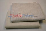 Upholstery Weight Poly Linen Fabric - Ivory, Taupe, Non Woven Backing, 60" Width (1 Yard)