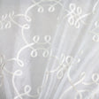 Uptown Metallic Embroidered Sheer Polyester Fabric - White, Champagne, Brass, 110" Width (1 Yard)