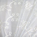 Uptown Metallic Embroidered Sheer Polyester Fabric - White, Champagne, Brass, 110" Width (1 Yard)
