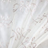 Uptown Metallic Embroidered Sheer Polyester Fabric - White, Champagne, Brass, 110" Width (1 Yard)