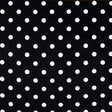 1/4″ Quarter inches White Polka Dot on Black Poly Cotton Fabric,