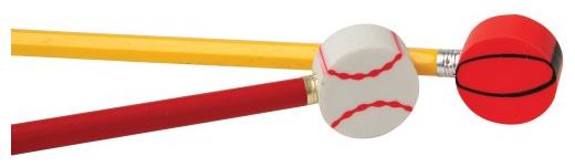 Fun Sports Eraser Pencil Tops for School Goody Bags and Carnival Prizes