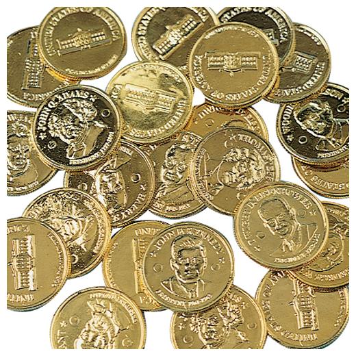 Authentic Presidential Gold Coins for Party Favors and Kids Educational Contests