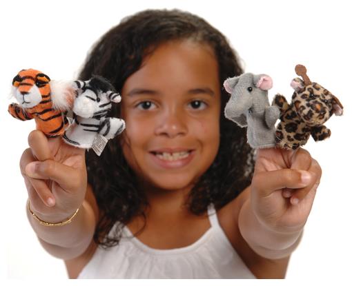 Wild Animal Finger Puppets Set of 12 for Jungle Themed Parties and Pretend Play Adventures