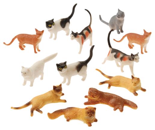 Assorted Mini Cat Figurine Set for Children's Party Favors and Themed Celebrations