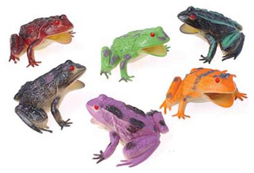 Colorful Toy Frog Figures for Themed Parties Goody Bags and School Carnival Prizes