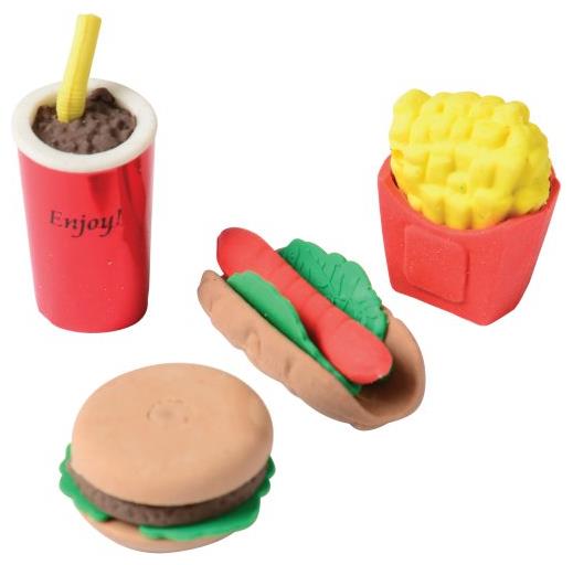 Fun Junk Food 3D Erasers for School Goody Bags Party Favors and Carnival Prizes