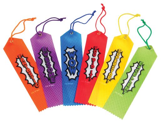 Vibrant Superhero Ribbons Set for Kids Awards Birthdays Competitions and Celebrations