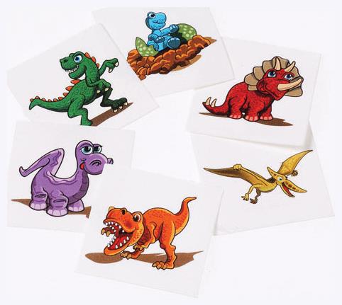 Fun Dino Temporary Tattoos for Kids Party Favors and Themed Celebrations