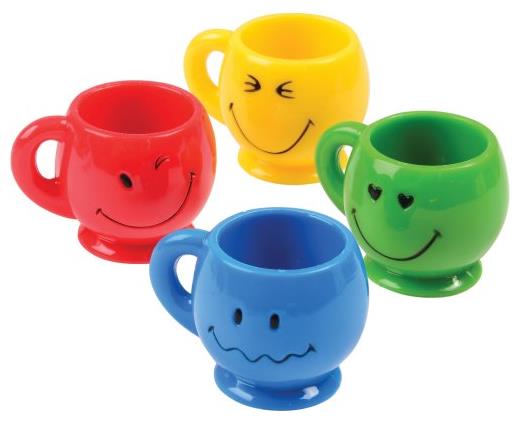 Cute Smile Face Mini Mugs Set of 12 for Party Favors and Fun Celebrations
