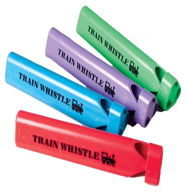 Colorful Train Whistles for Kids Birthday Parties and Imaginative Play Activities