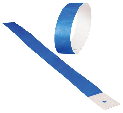 Waterproof Blue Adhesive Event Bands 100-Pc for Carnivals Sports Events Schools and More