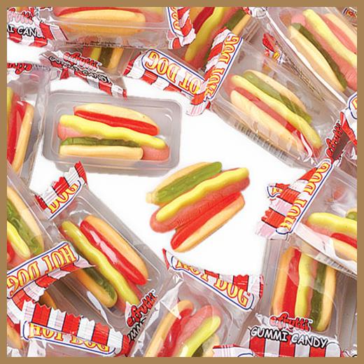 Gummy Hot Dogs for Fun Party Favor Kits Halloween Treats and Special Events