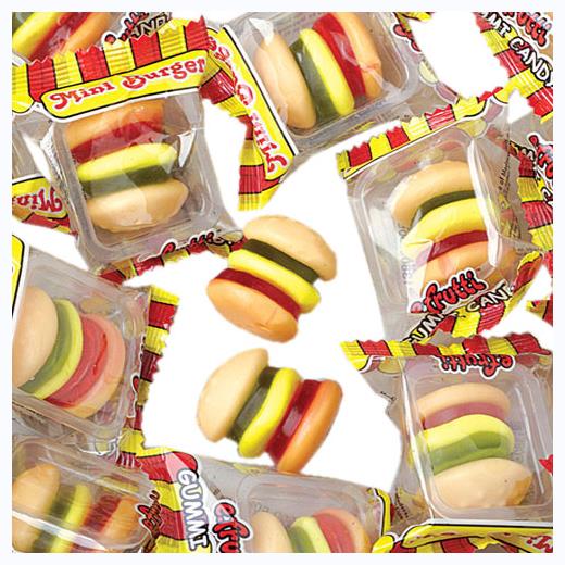 Gummy Mini Burgers Perfect for Party Favors Halloween Treats and Fun Snacks