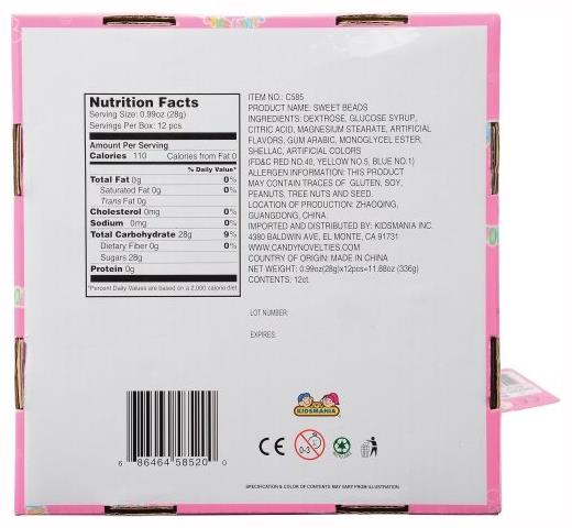 Fun Sweet Beads Craft Kit Includes 12 Units for Creative Bracelet Making Activities