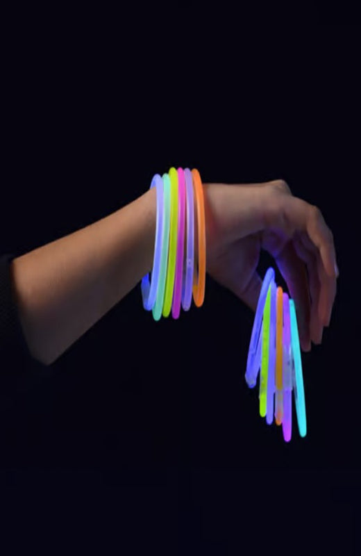 Vibrant Glow Bracelets Set of 25 for Parties Events Camping and Nighttime Fun