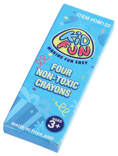 Colorful 4 Pack Crayons for Arts Crafts Parties and Creative Fun for Kids