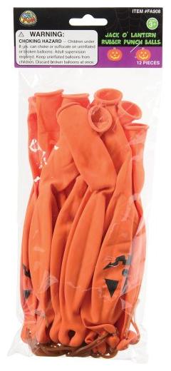 Jack O Lantern Rubber Punch Balls for Halloween Goody Bags and Trick or Treat Fun