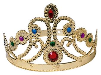 Stylish Queen Gold Crown for Mardi Gras Halloween Dress Up and Masquerade Parties