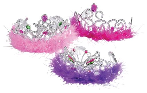 Sparkling Tiaras with Feather Boa for Princess Theme Parties and Dress-Up Adventures