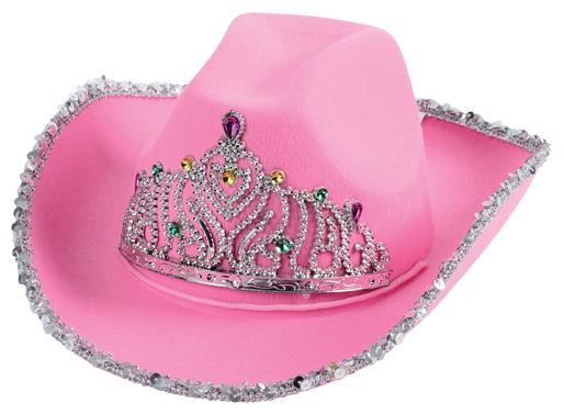 Charming Pink Cowboy Hat with Jewels for Little Princesses Birthday Parties and Costumed Events