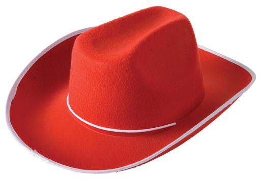 Premium Cowboy Hat in Red for School Spirit Events Dress Up Parties and Themed Celebrations