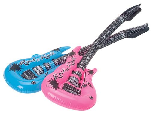 Inflatable Rock Guitar 24 Inch Set of 12 for Party Decorations and Fun Activities