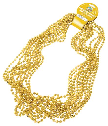 Metallic Bead Necklaces for Mardi Gras Events and Team Spirit Celebrations