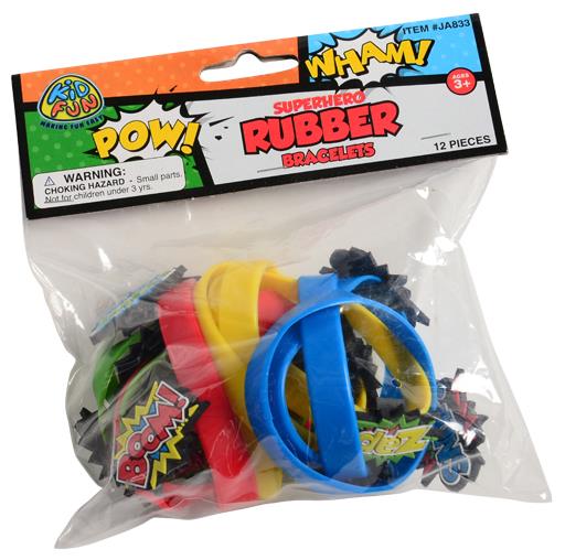 Colorful Superhero Rubber Bracelets for Kids Parties Gifts and Fun Themed Celebrations