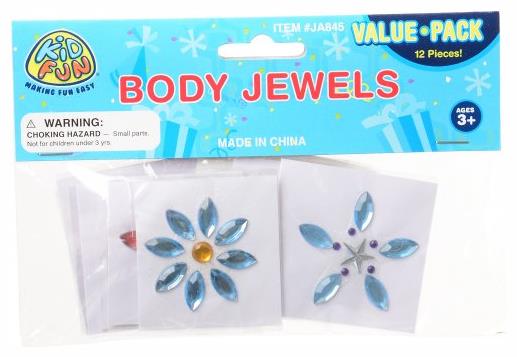 Fun Body Jewels Stickers for Kids Dress Up Parties and Pretend Play Activities