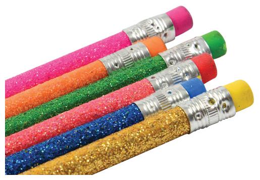 Colorful Glitter Pencils for School Projects Crafts and Fun Parties with 12 Units