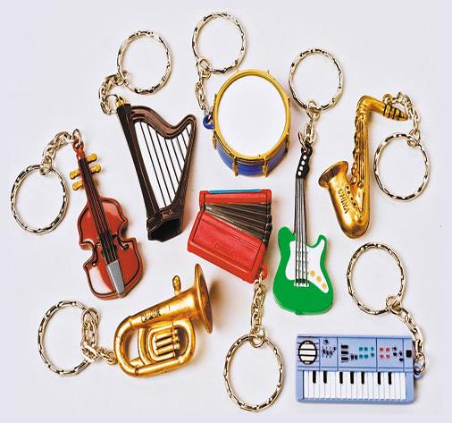 Assorted Musical Instrument Keychains for Music Lovers Events Parties and Theme Celebrations