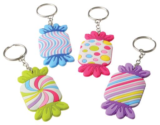 Colorful Candy Rubber Keychains for Party Favors and Themed Events Celebrations