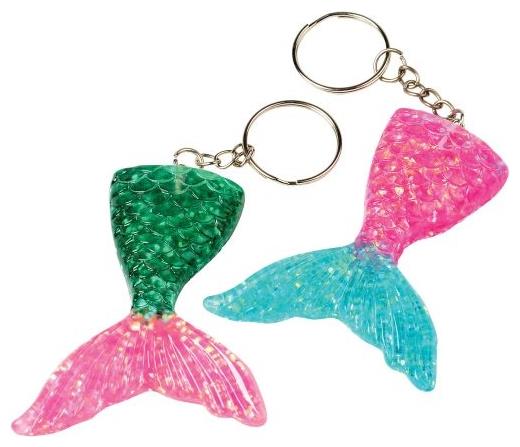 Iridescent Mermaid Tail Keychains Set for Party Favors Birthday Gifts and Themed Events