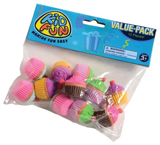 Adorable Cupcake Erasers Set of 12 for School Supplies Parties and Creative Fun