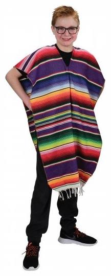 Vibrant Colorful Economy Poncho for Cinco de Mayo Fiesta Themed Events and Adult Costumes