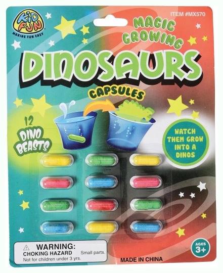 Magic grow dinosaur capsules for kids water play activities