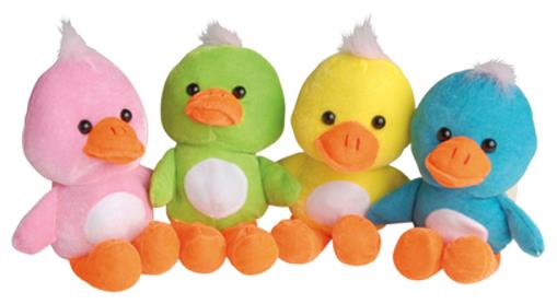 Colorful Plush Duck Set for Easter Baskets Carnival Prizes and Fun Celebrations