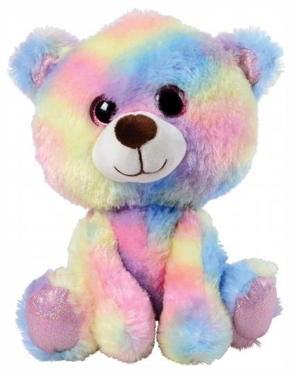 Rainbow Glitter Eyes Bear Plush Toy for Kids All Ages Birthday Gift and Playtime Fun