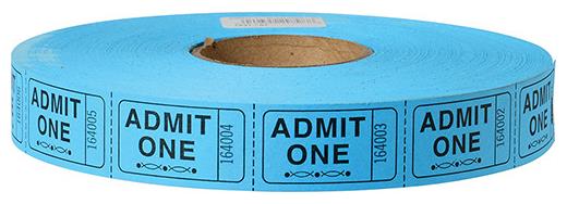Blue Admit 1 Stock Tickets for Party Events and Carnival Celebrations