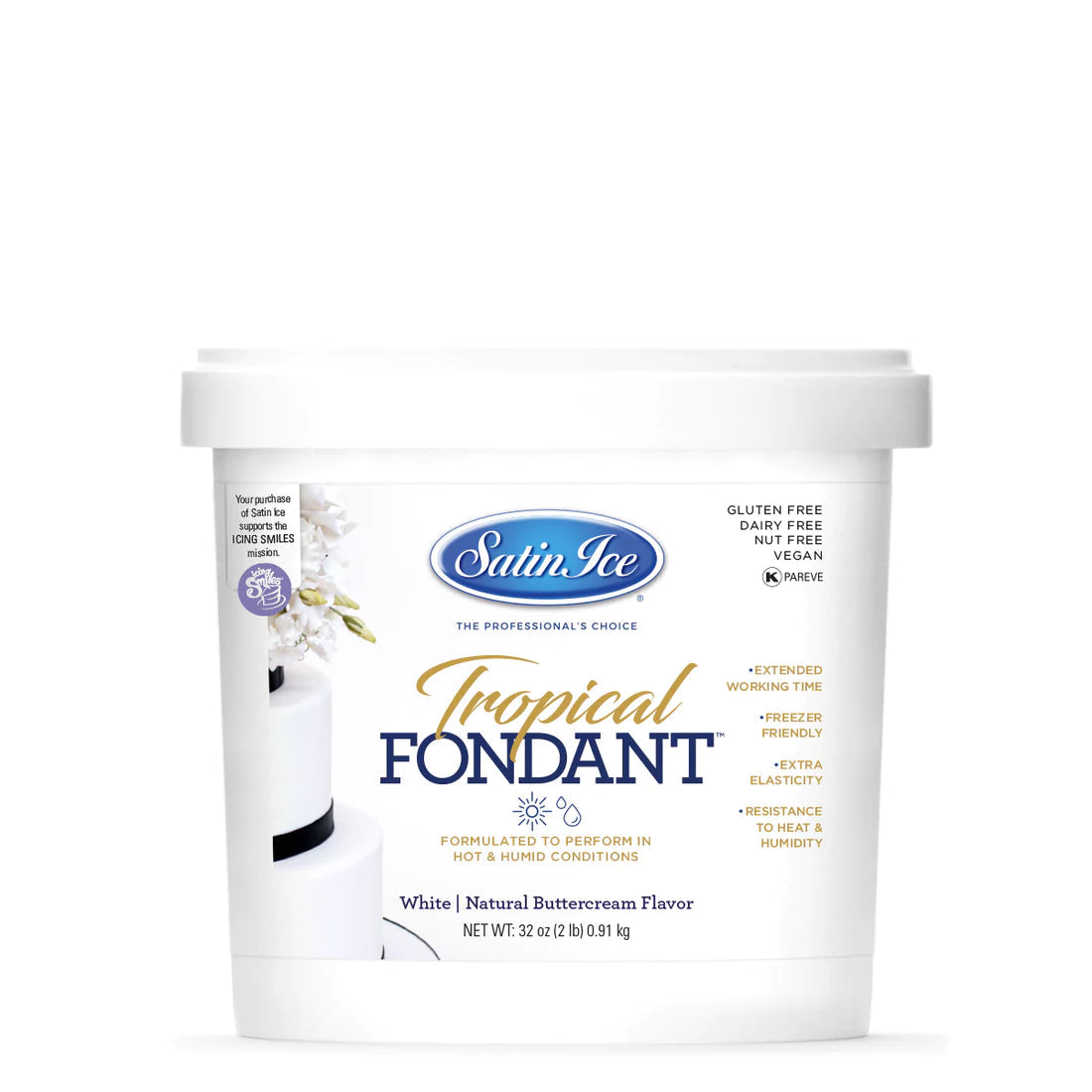 Satin Ice Tropical Formula Fondant - 2lb Pail Bucket