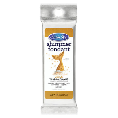 Satin Ice Gold Shimmer Fondant - 4.4oz. Foil Package