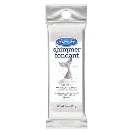 Satin Ice Silver Shimmer Fondant - 4.4oz Foil Package