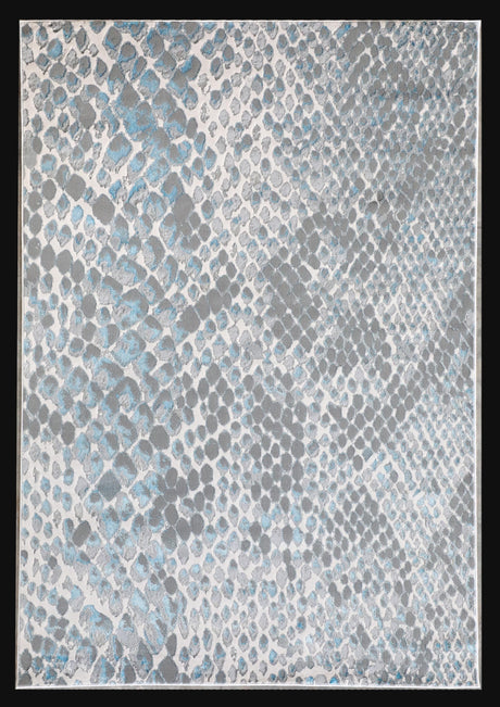 Silver Shimmery Changing Color Gray Aqua Blue Polyester Viscose Blend Area Rug Fabric - Color Changing, Gray Aqua Blue, 5' 3" X 7' 5" (1 Piece)